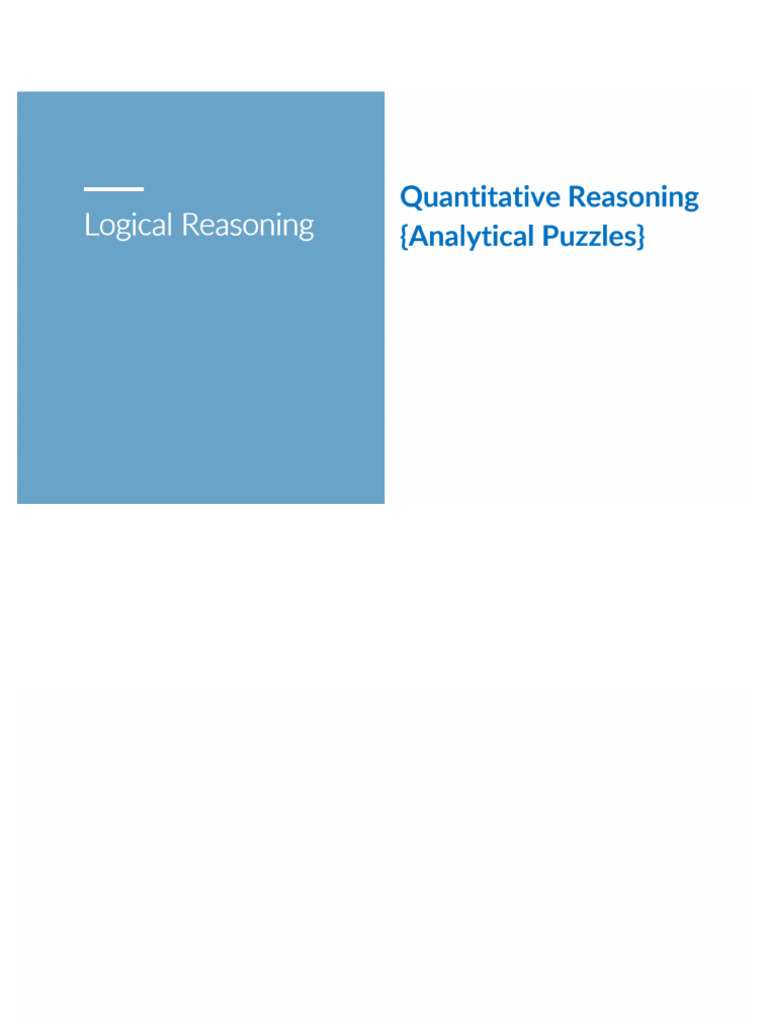 Quantitative Reasoning (Analytical Puzzles) | PDF