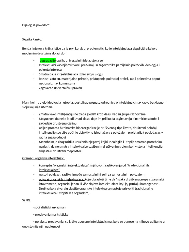 Dijalog Sa Povodom-Teze Ranko | PDF
