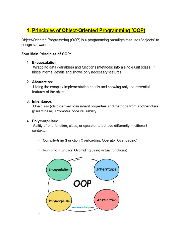 Key Principles of Object-Oriented Programming | PDF | Class (Computer ...