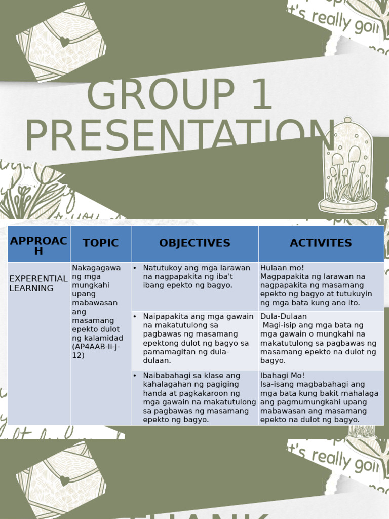 Group 1 Presentation | PDF