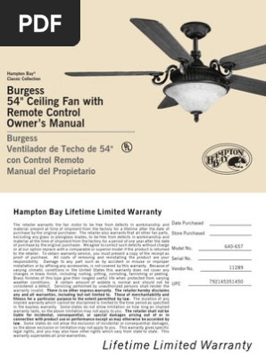 Burgess 640 657 Switch Mechanical Fan