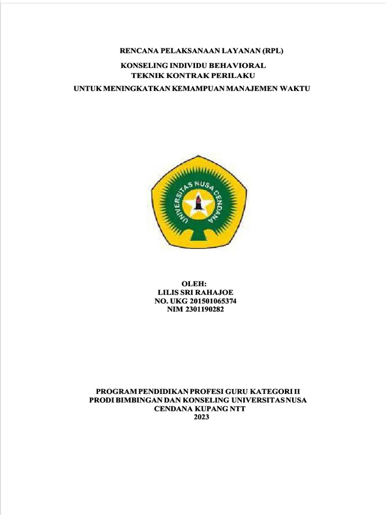 RPL Konseling Individu: Kontrak Perilaku | PDF