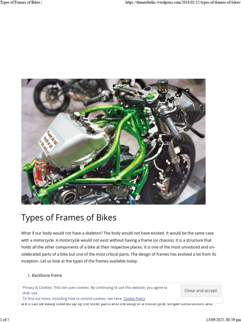 Types of Motorcycle Frame Designs | PDF | Vehicle Technology | Land ...
