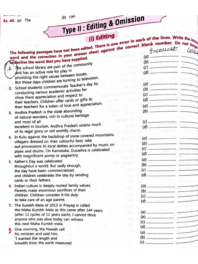 Answer Key Class 9-1 | PDF
