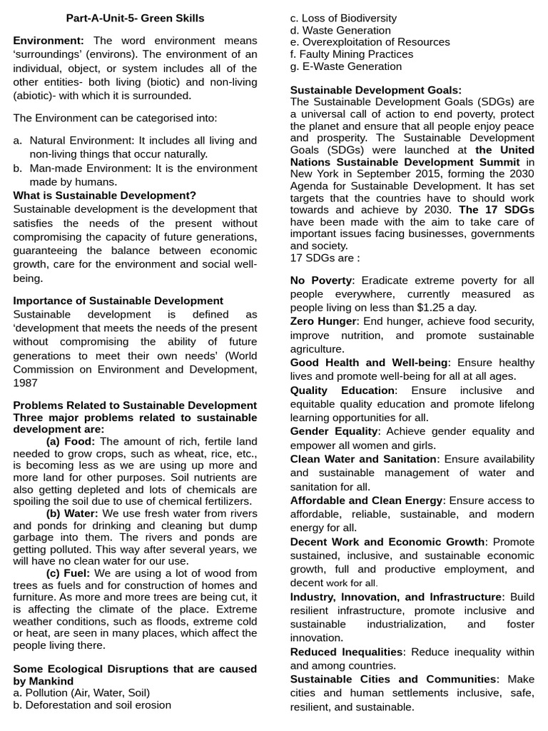 Green Skills for Sustainable Development | PDF | Green Economy ...