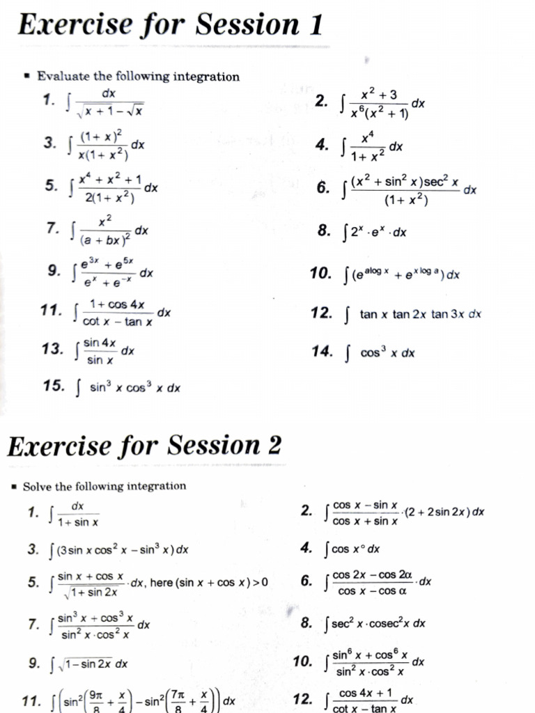 Integration Exercises and Solutions | PDF | Chess Theory | Chess Openings