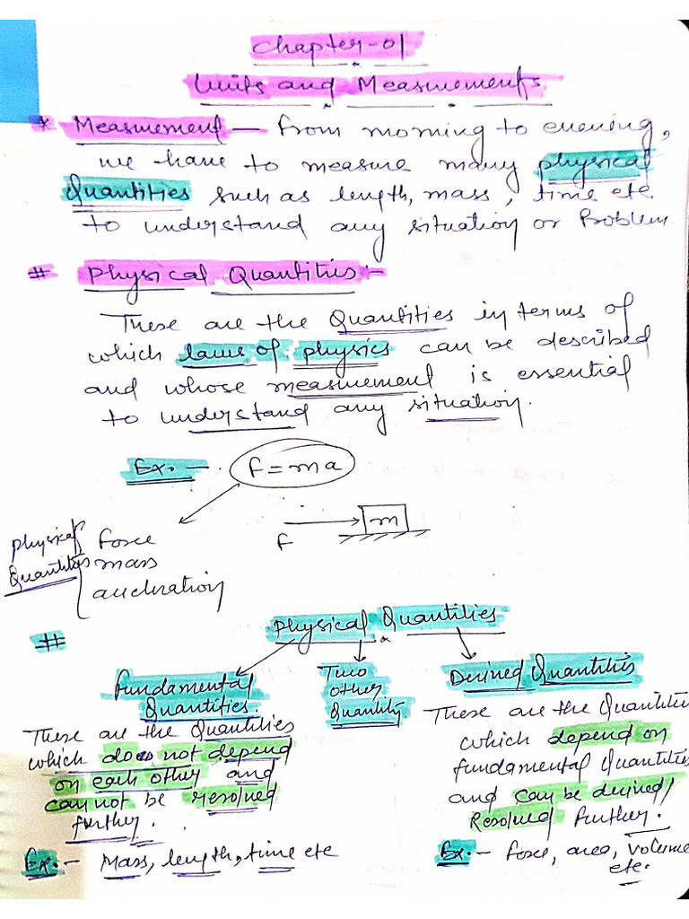 Units and Measurements Notes | PDF