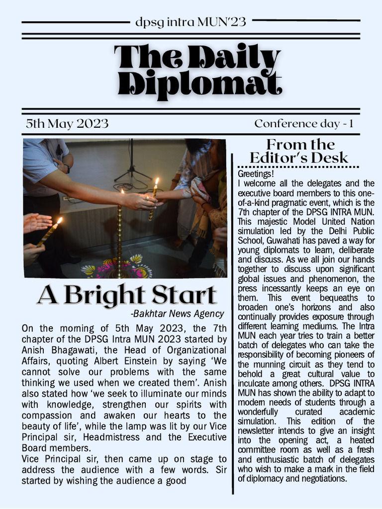 DPSG Intra MUN 2023: Day 1 Highlights | PDF | Harry Potter