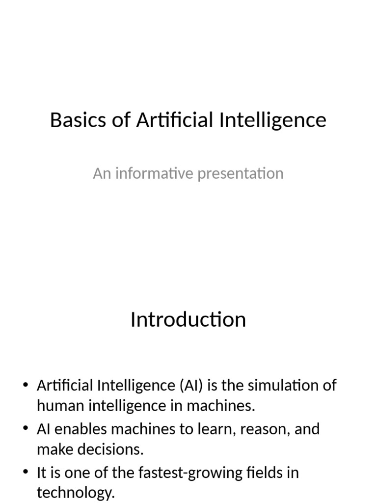 Understanding Artificial Intelligence Basics | PDF