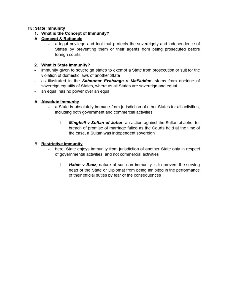 Understanding State Immunity Laws | PDF | Sovereign Immunity ...