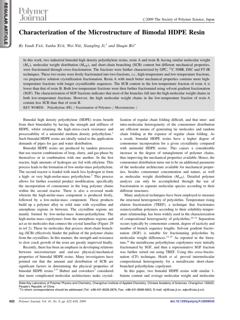 Microstructural Analysis of Bimodal HDPE | PDF | Polyethylene | Polymers