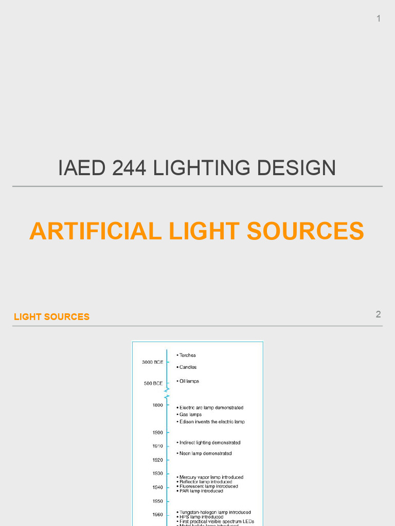 Lctr5 Artificial Light Sources | PDF | Fluorescent Lamp | Light ...