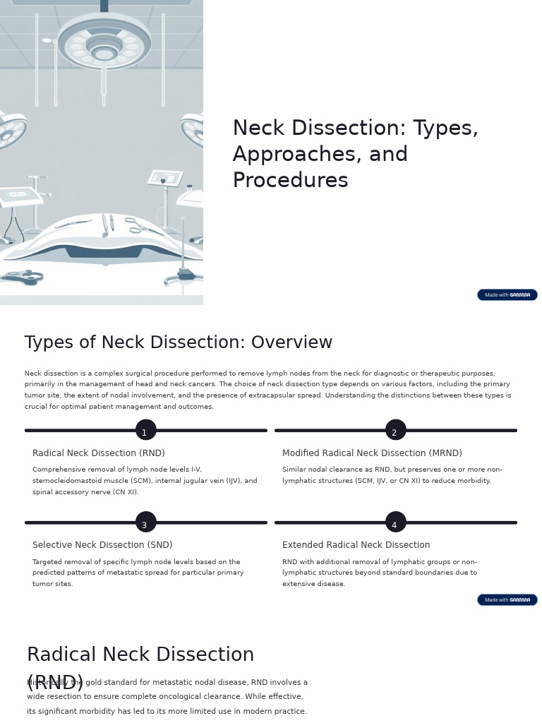 Types of Neck Dissection Explained | PDF | Neck | Metastasis