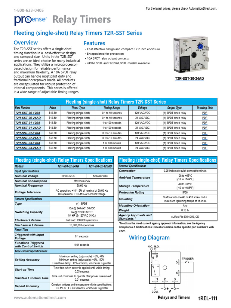 T 2 RSST Fleeting Ss Relay Timers | PDF | Relay | Alternating Current