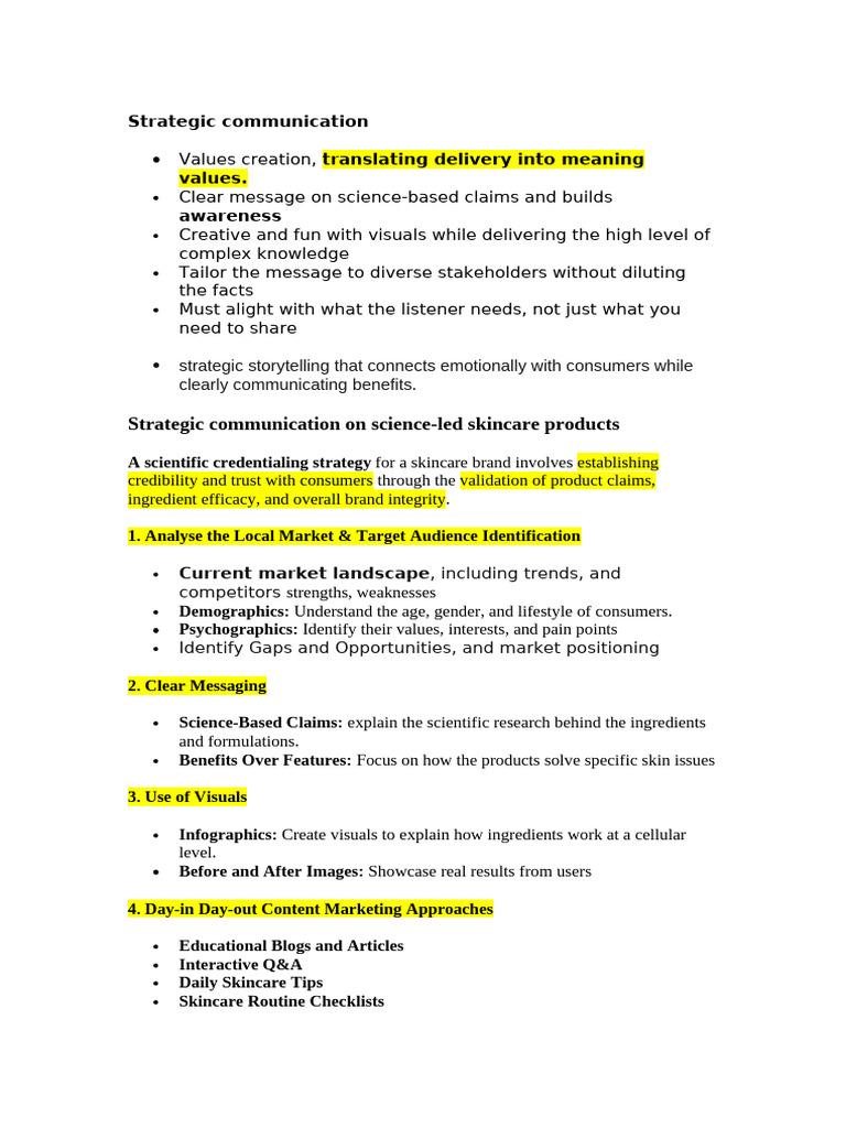 Strategic Communication for Skincare Brands | PDF | Brand | Strategic ...