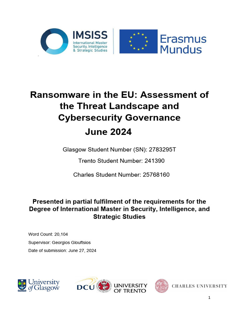 EU Ransomware Threat Analysis 2024 | PDF | Malware | Computer Security
