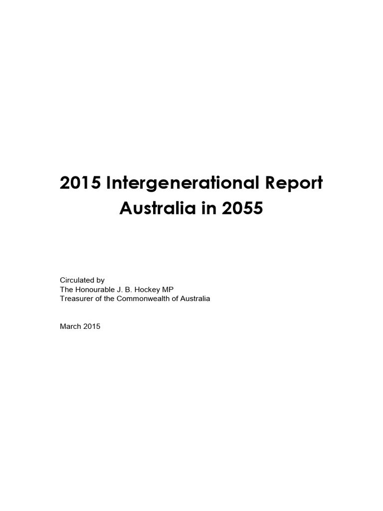 Intergenerational Report 2015.ashx | PDF | Pension | Taxes