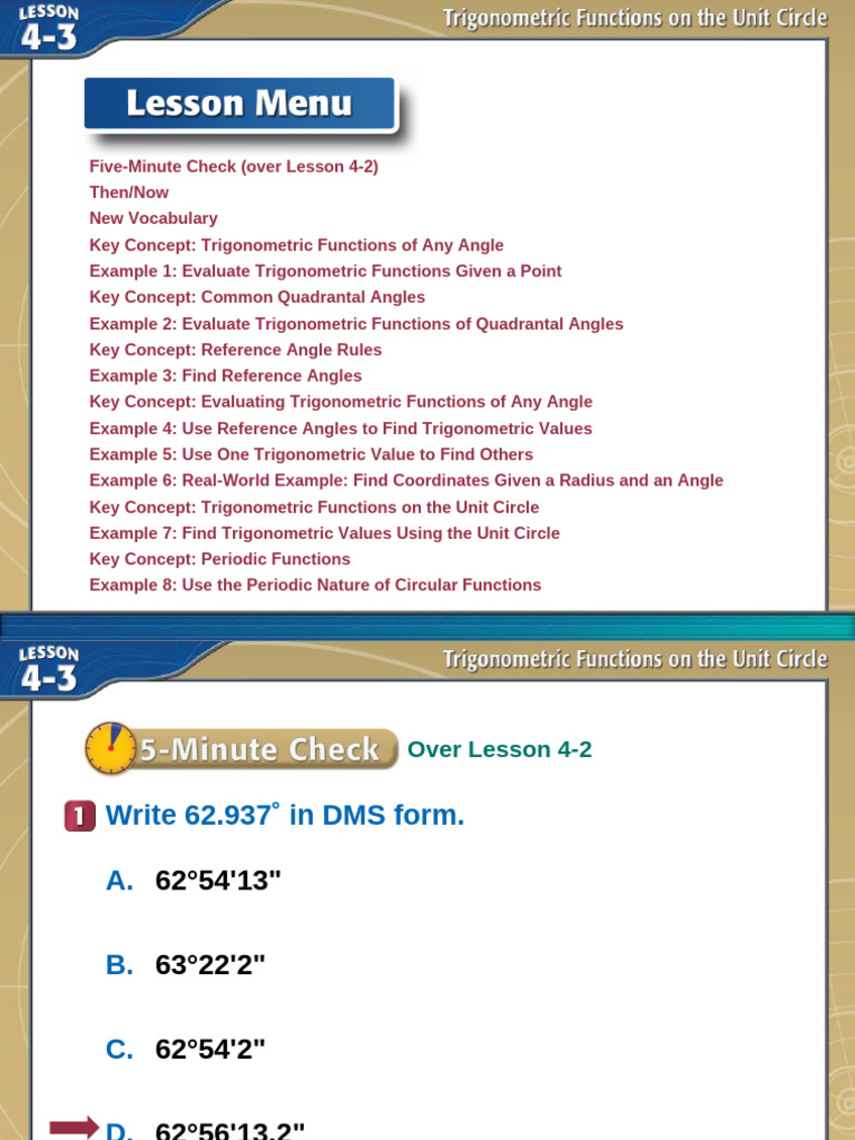 Trigonometric Functions and Angles Guide | PDF | Trigonometric ...