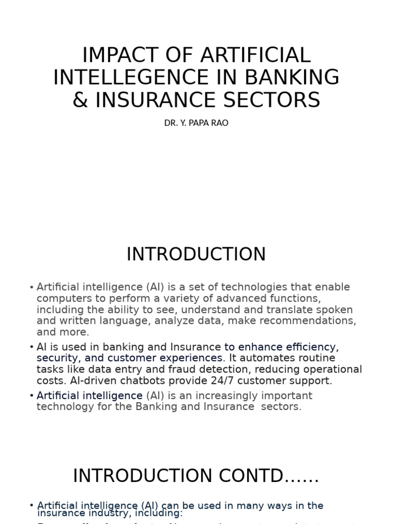 AI's Role in Banking & Insurance Sectors | PDF | Artificial ...