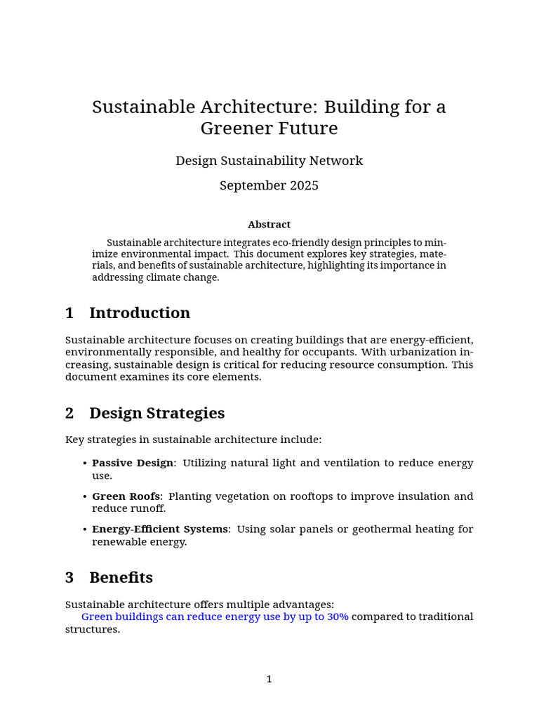 Sustainable Architecture: Building For A Greener Future: Design ...