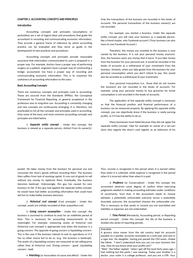 Key Accounting Concepts Explained | PDF | Going Concern | Historical Cost