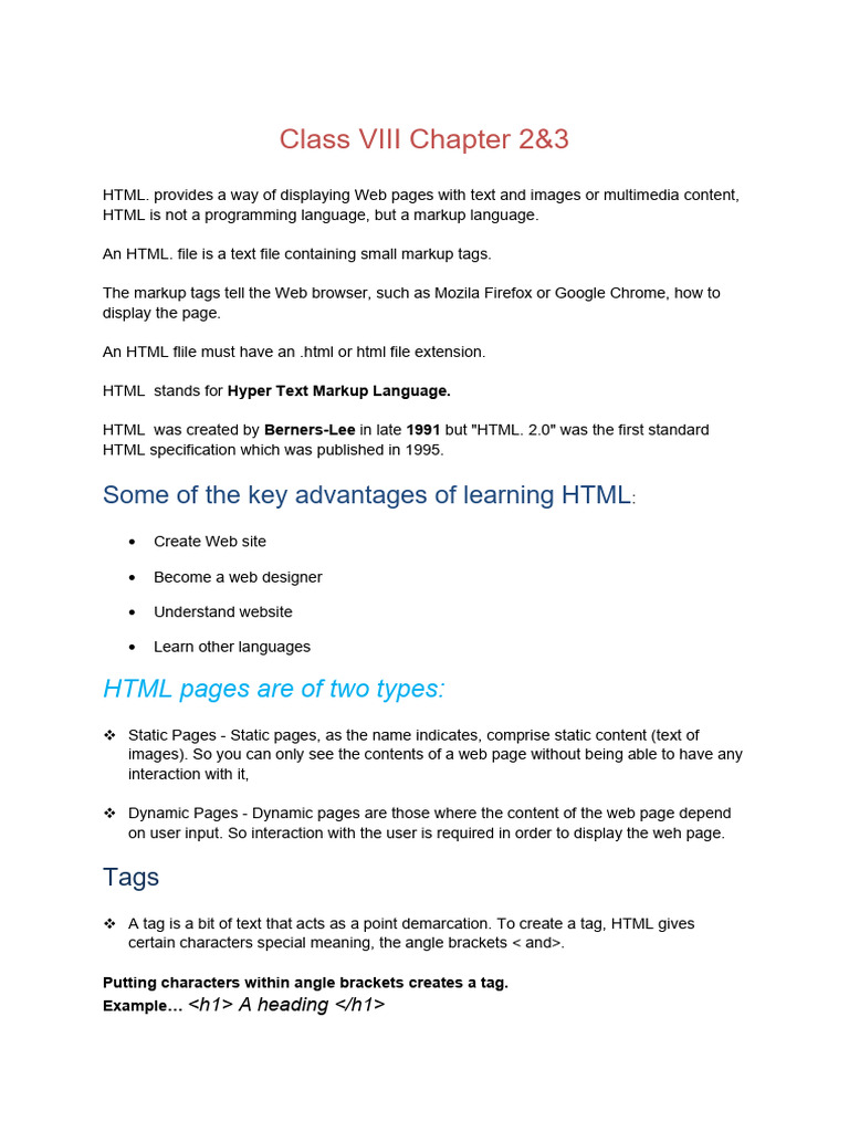 Introduction to HTML Basics | PDF | Html | Html Element