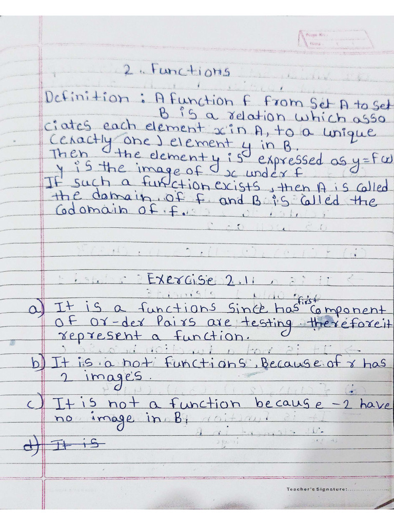 Maths 1 2nd Chapter 2.1 Exercise | PDF