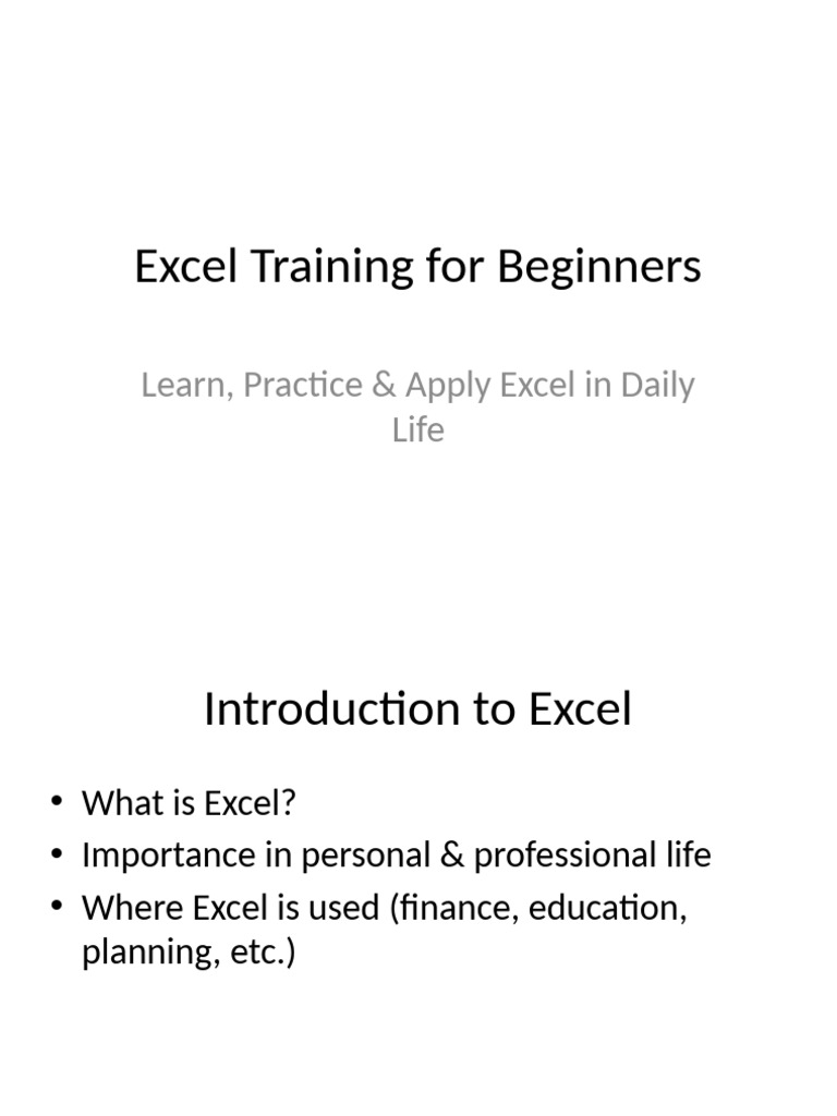 Beginner's Guide to Excel Skills | PDF