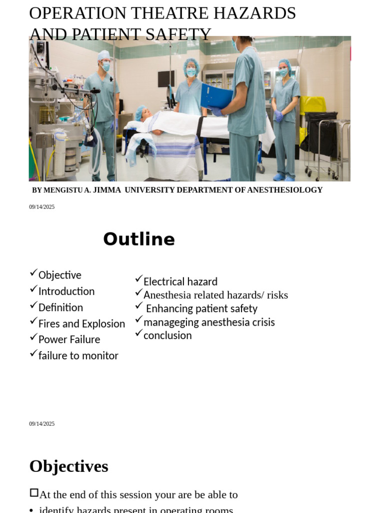 Operating Room Hazards and Safety | PDF | Anesthesia | Patient Safety