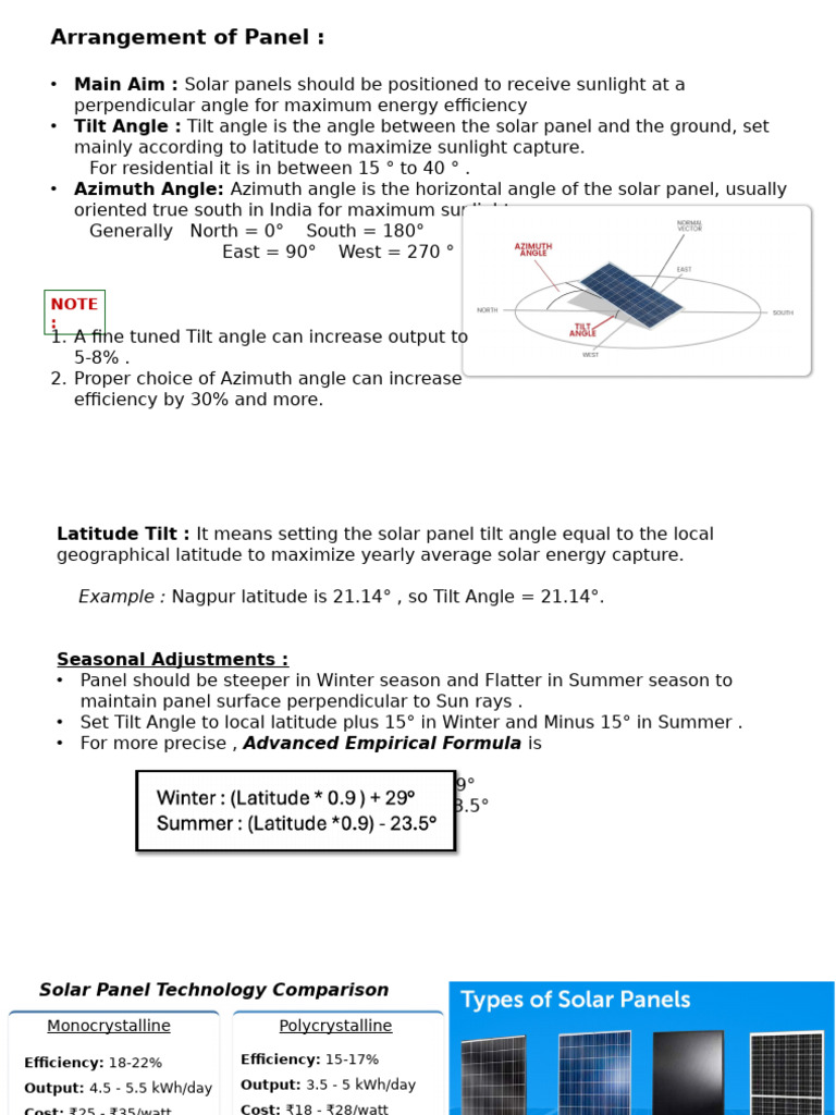 Solar Panel Arrangement for Efficiency | PDF | Photovoltaic System ...