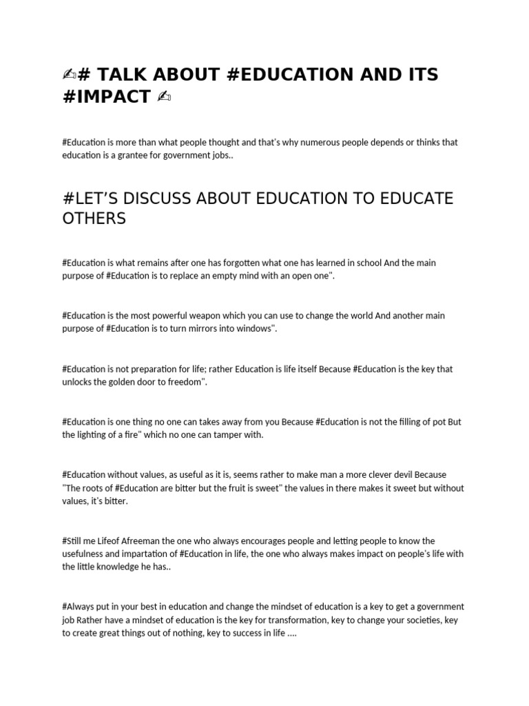 The Transformative Power of Education | PDF