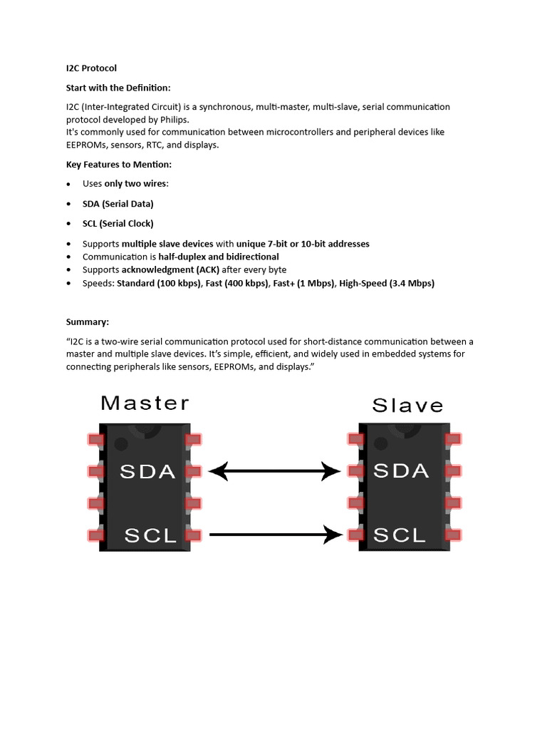 I2C Protocol Overview and Features | PDF