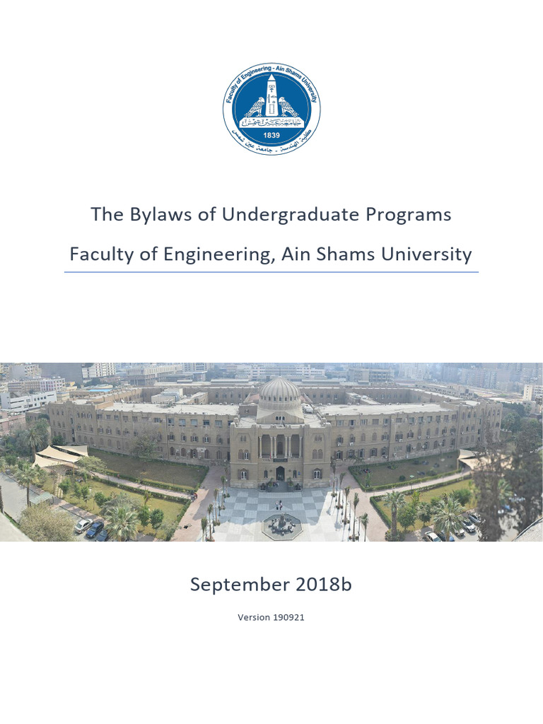 Ain Shams Engineering Programs Bylaws | PDF | Engineering | Course Credit