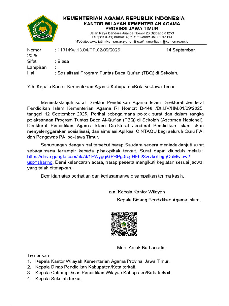 Sosialisasi Program TBQ di Sekolah | PDF