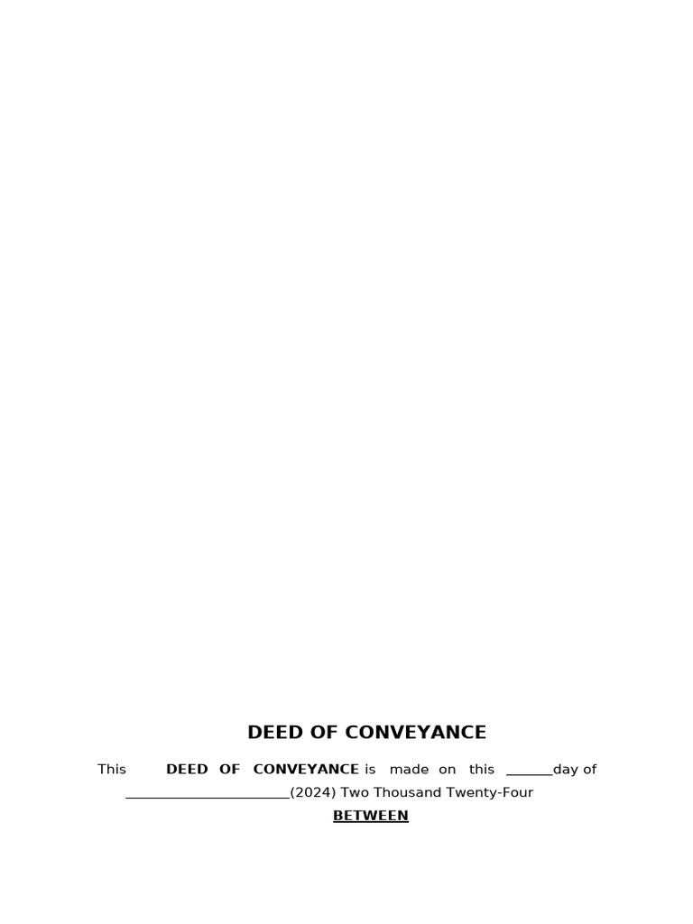 Kolkata Property Deed of Conveyance | PDF | Property | Covenant (Law)