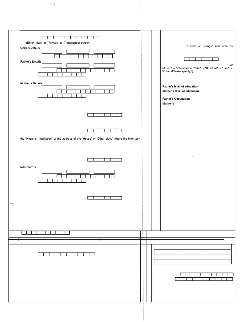 Birth Report Form for Registration | PDF | Childbirth