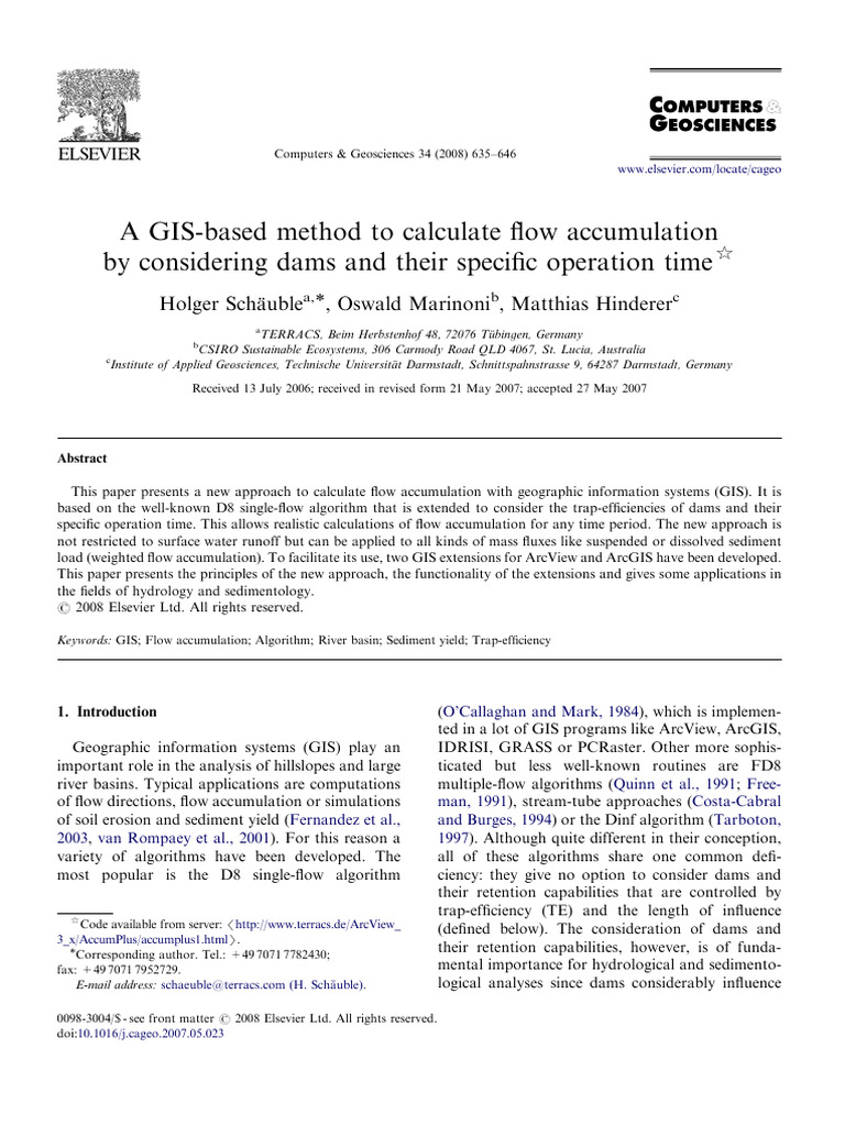 A GIS Based Method To Calculate Flow Acc | PDF | Geographic Information ...