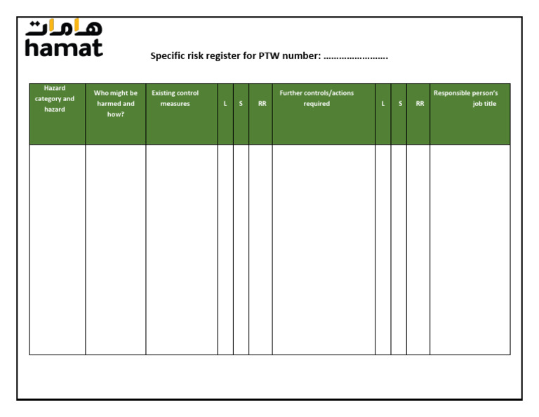 Specific Risk Register Form | PDF