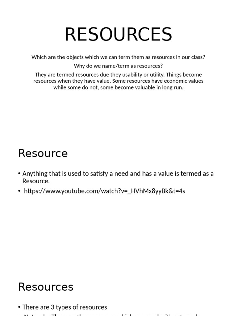 Understanding Resource Types and Value | PDF