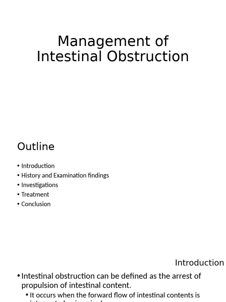 Management of Intestinal Obstruction in The Tropics | PDF