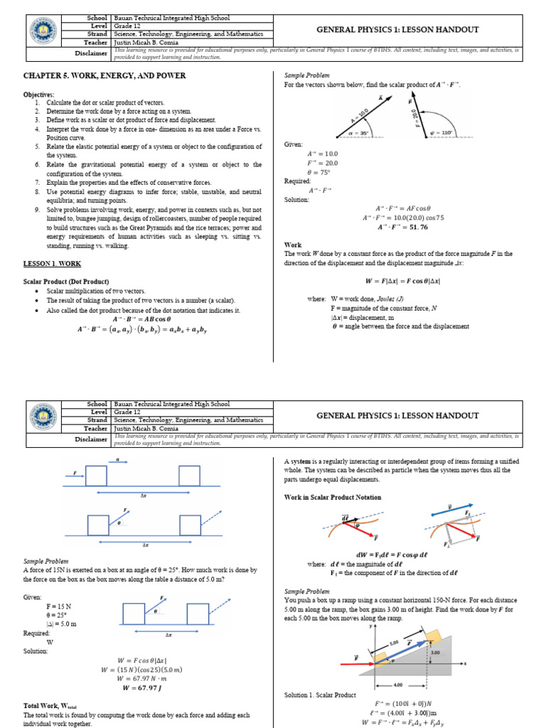05 Work Energy and Power | PDF | Force | Potential Energy