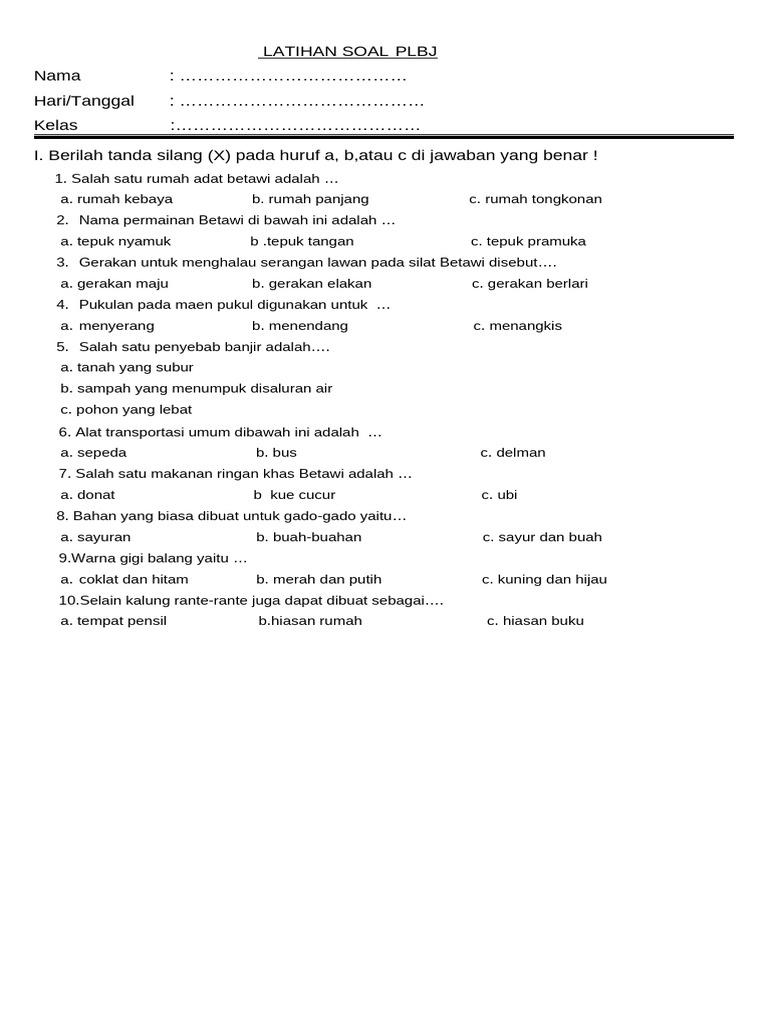 Soal Latihan Plbj Sem 2 Pdf