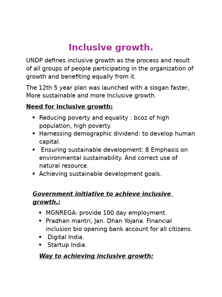 Strategies for Inclusive Economic Growth | PDF | Agriculture | Fiscal ...
