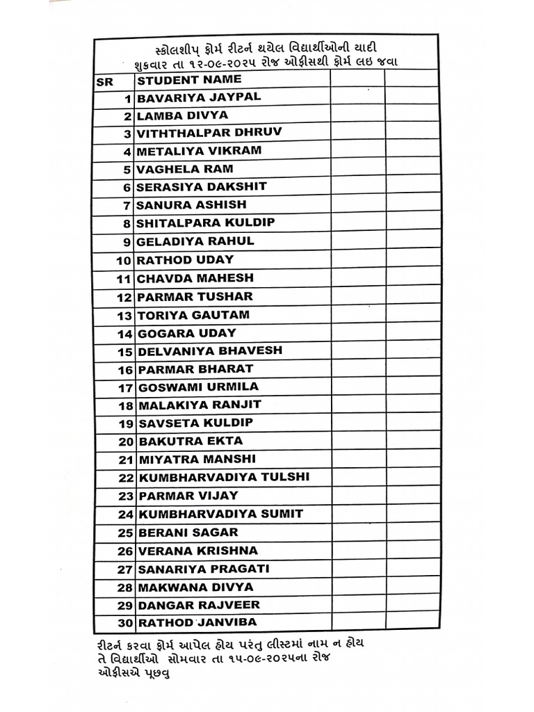Scholarship Return Form | PDF