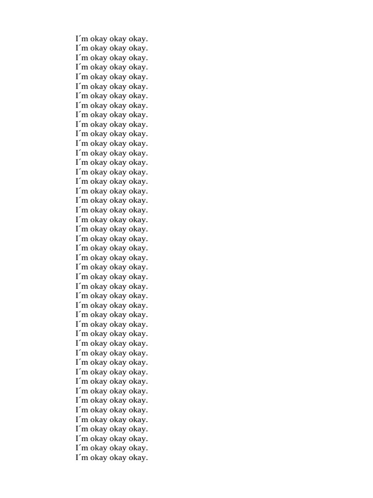 Mr. Okay: A Repetitive Affirmation | PDF