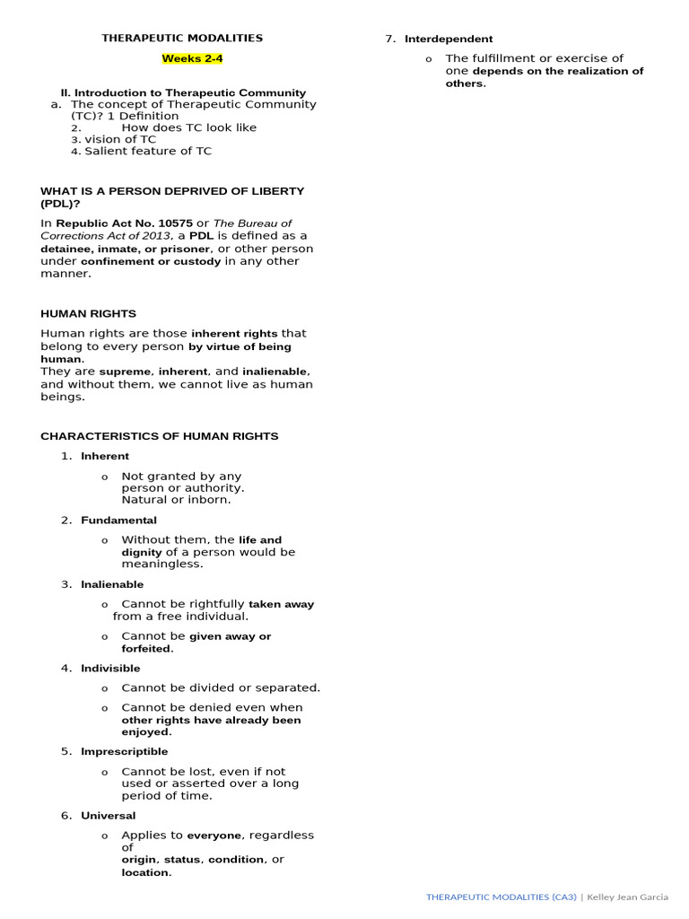 Understanding Therapeutic Community and Human Rights | PDF ...