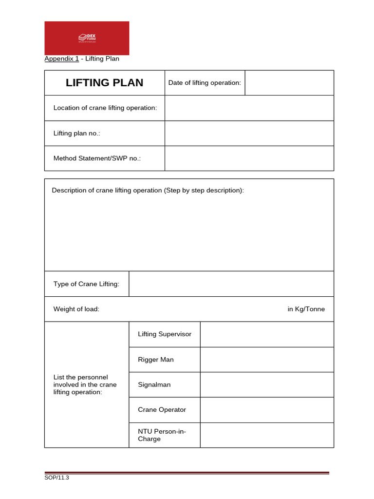 Crane Lifting Plan Template | PDF | Crane (Machine) | Safety