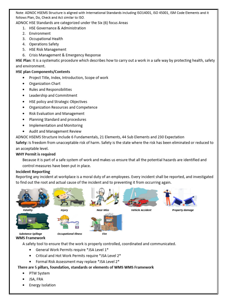 ADNOC HSE Management System Overview | PDF | Occupational Safety And ...