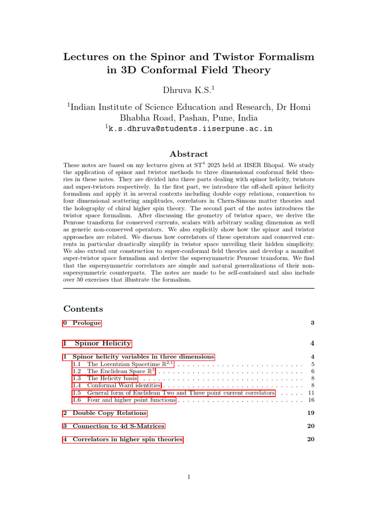 2508.21633v1 Lectures On The Spinor and Twistor Formalism in 3D ...