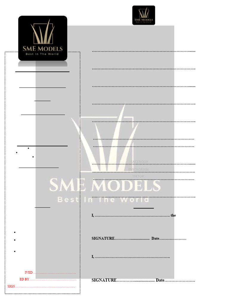 SME Models Registration Form 2025 | PDF | Consumer Goods | Walking
